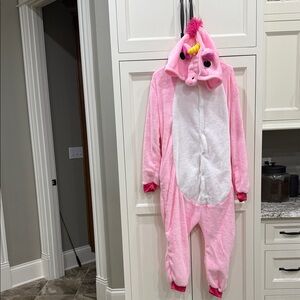Pink Tenma Unicorn Kigurumi Onesie Costume size small. Pajama.